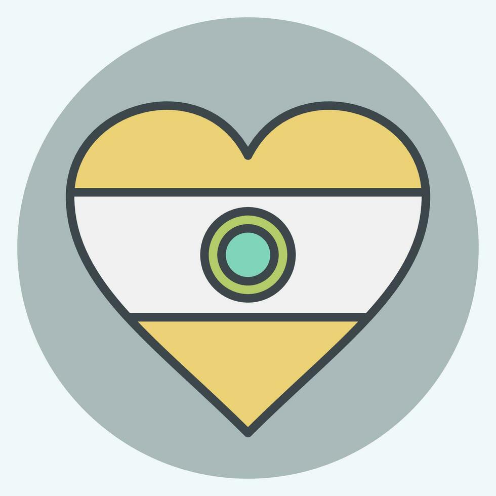 Icon India. related to India symbol. color mate style. simple design editable. simple illustration vector