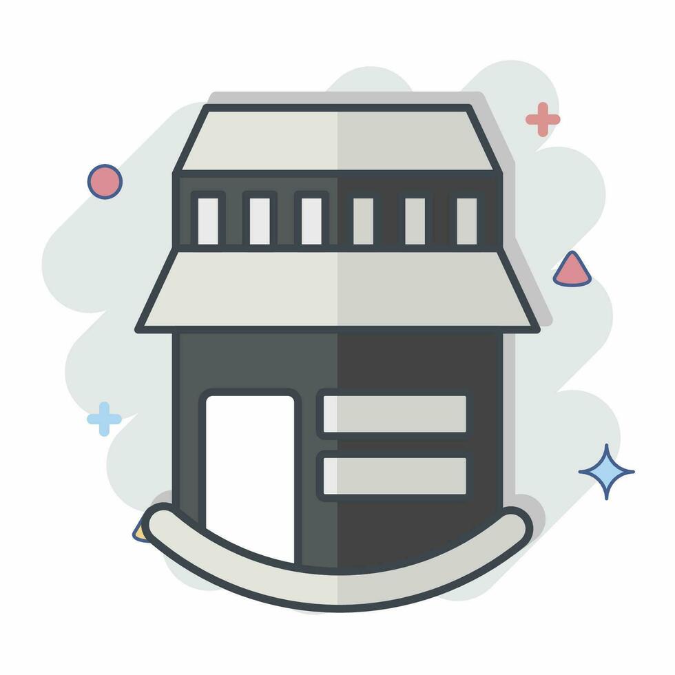 Icon Farm House. related to Icon Building symbol. comic style. simple design editable. simple illustration vector