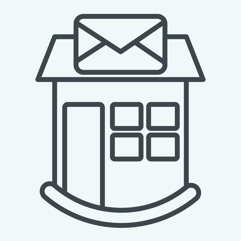 Icon Post Office. related to Icon Building symbol. line style. simple design editable. simple illustration vector