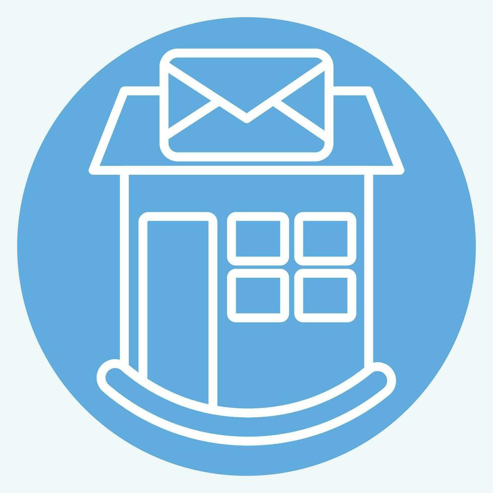 Icon Post Office. related to Icon Building symbol. blue eyes style. simple design editable. simple illustration vector