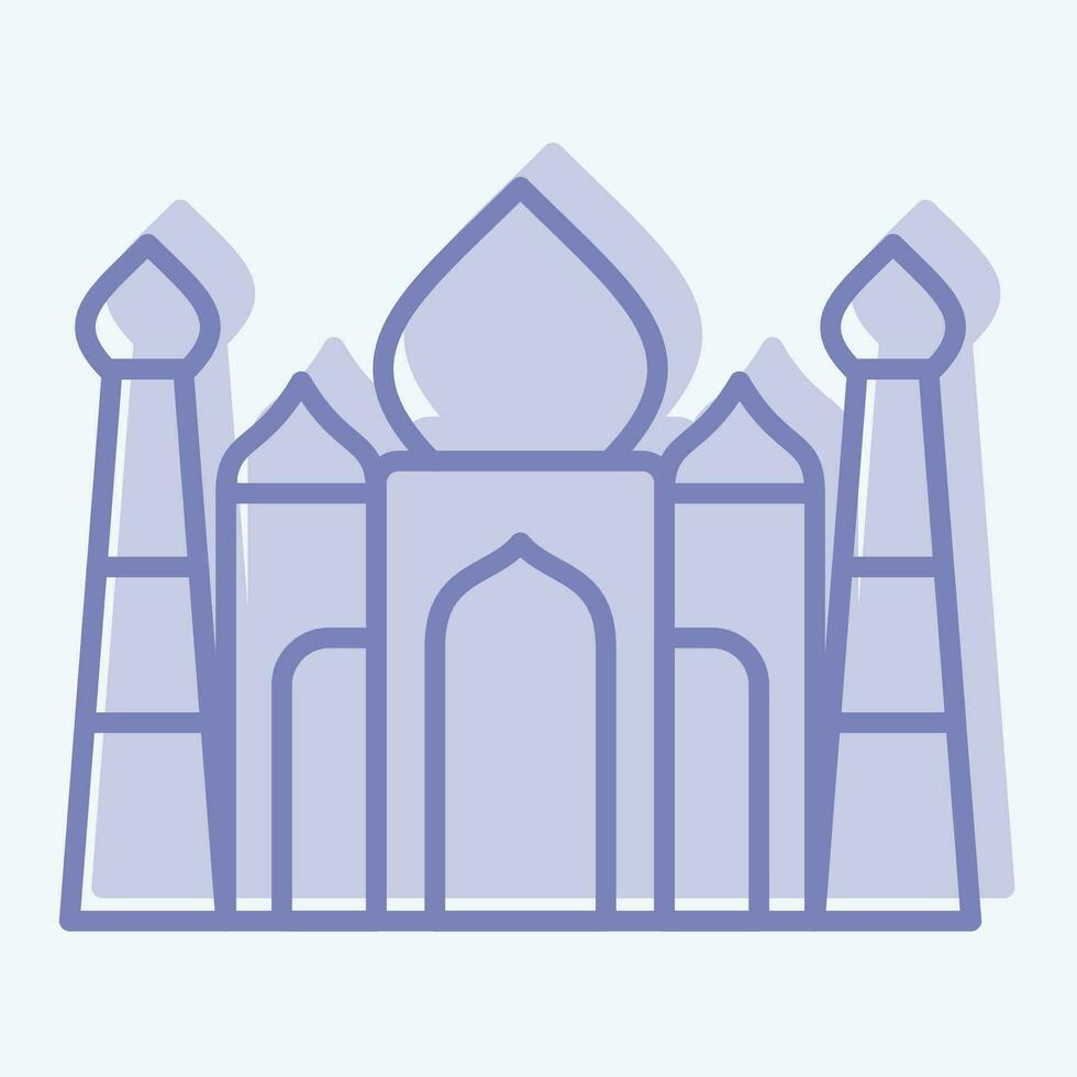 Icon Taj Mahal. related to India symbol. two tone style. simple design editable. simple illustration vector