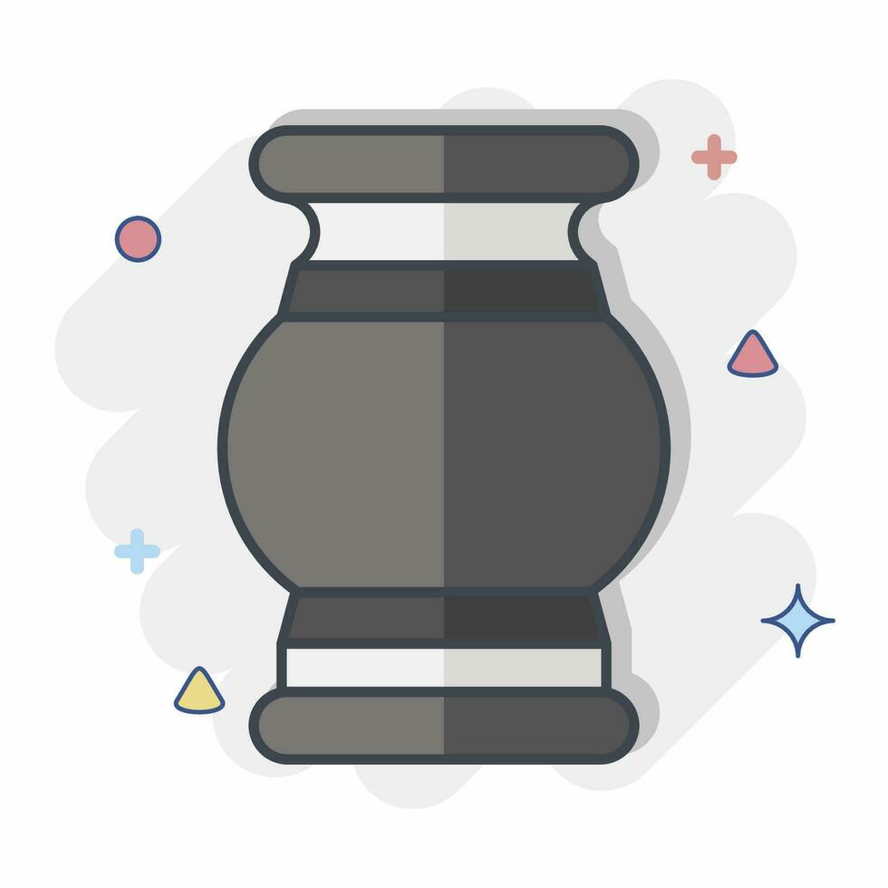 Icon Vase. related to India symbol. comic style. simple design editable. simple illustration vector