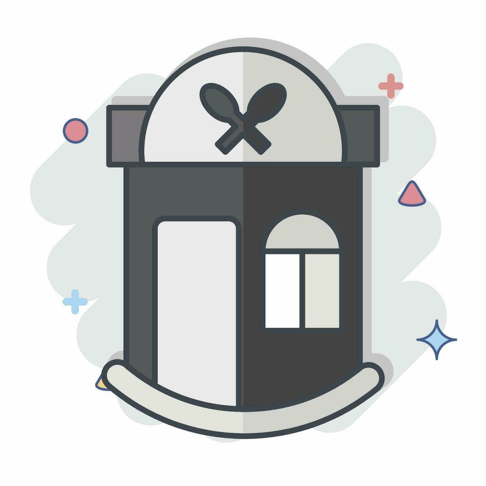 Icon Restaurant. related to Icon Building symbol. comic style. simple design editable. simple illustration vector