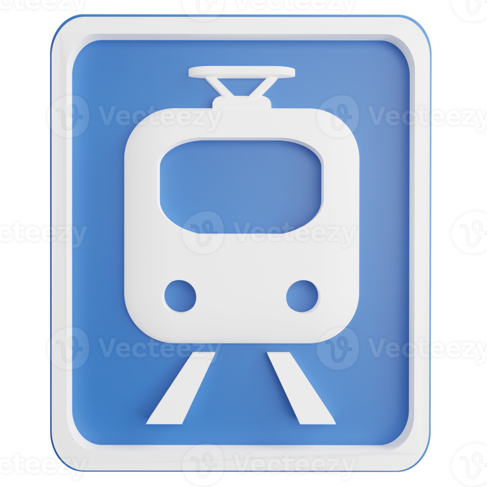 Subway sign clipart flat design icon isolated on transparent background, 3D render road sign and traffic sign concept png