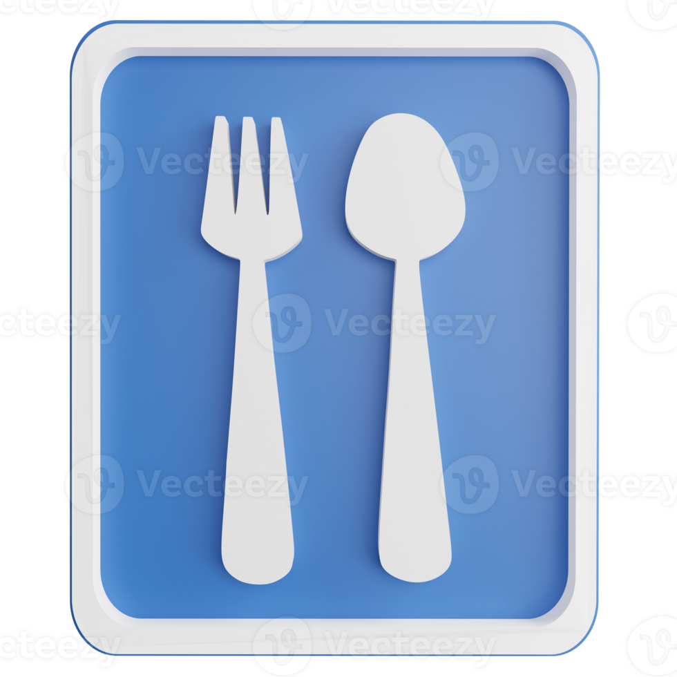 ristorante cartello clipart piatto design icona isolato su trasparente sfondo, 3d rendere strada cartello e traffico cartello concetto png