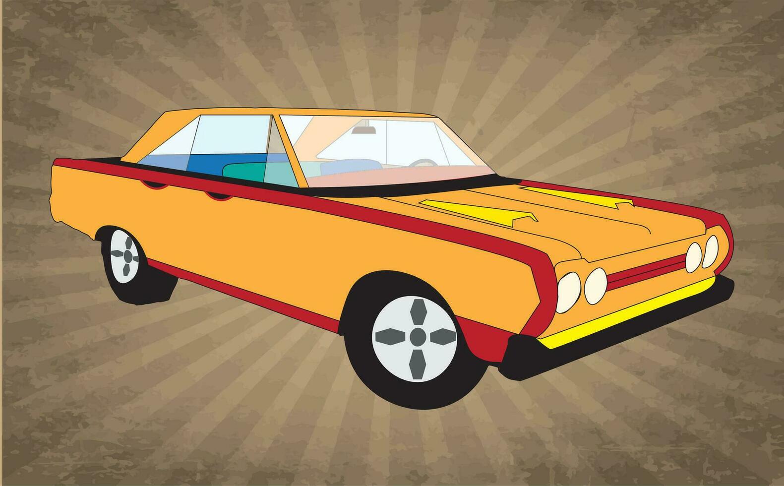 Classic retro vintage stylish colorful car vector