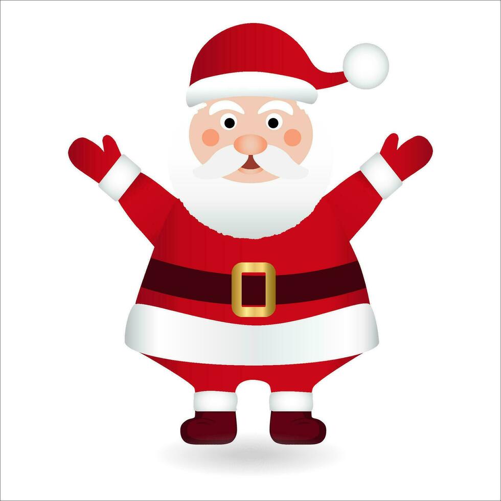 Funny Santa claus. Merry Christmas and Happy New Year greeting card. Vector illustration