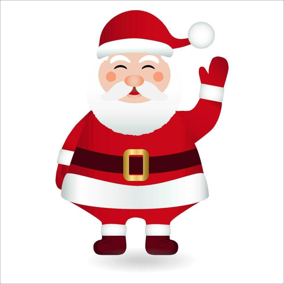 gracioso Papa Noel noel alegre Navidad y contento nuevo año saludo tarjeta. vector ilustración
