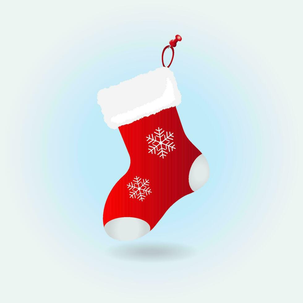 Christmas stocking. Greeting card. Vector illustration. EPS 10