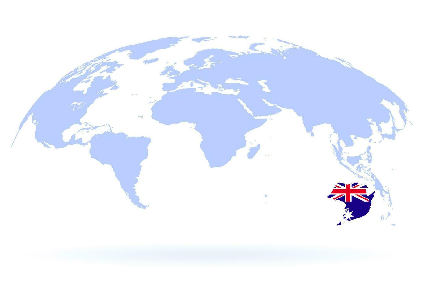 Planet Earth. Flag of Australia. The Earth, World Map on white background. Vector illustration. EPS 10