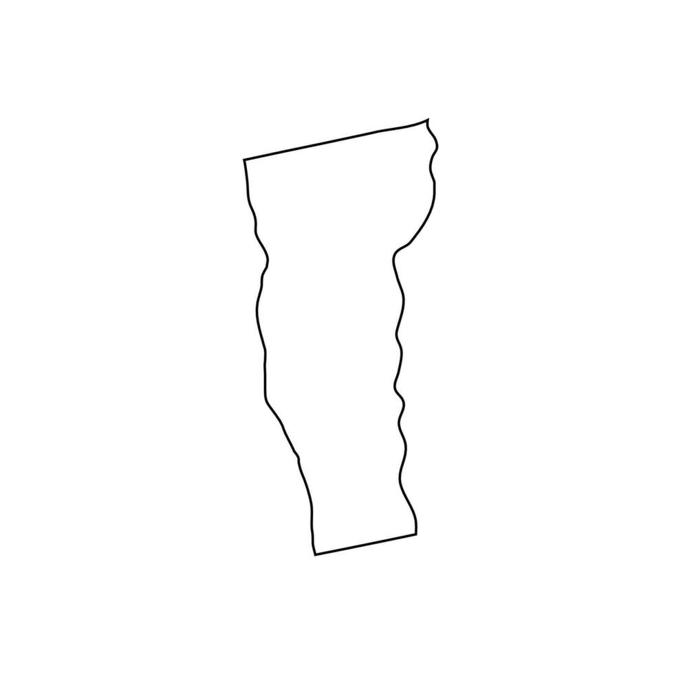 Vermont - U.S. state. Contour line in black color. Vector illustration. EPS 10