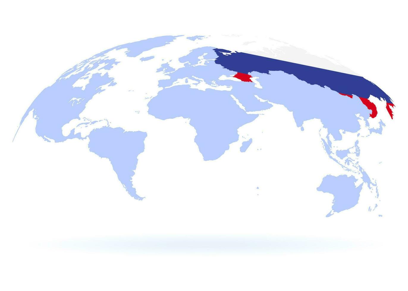 planeta tierra. bandera de Rusia. el tierra, mundo mapa en blanco antecedentes. vector ilustración. eps 10