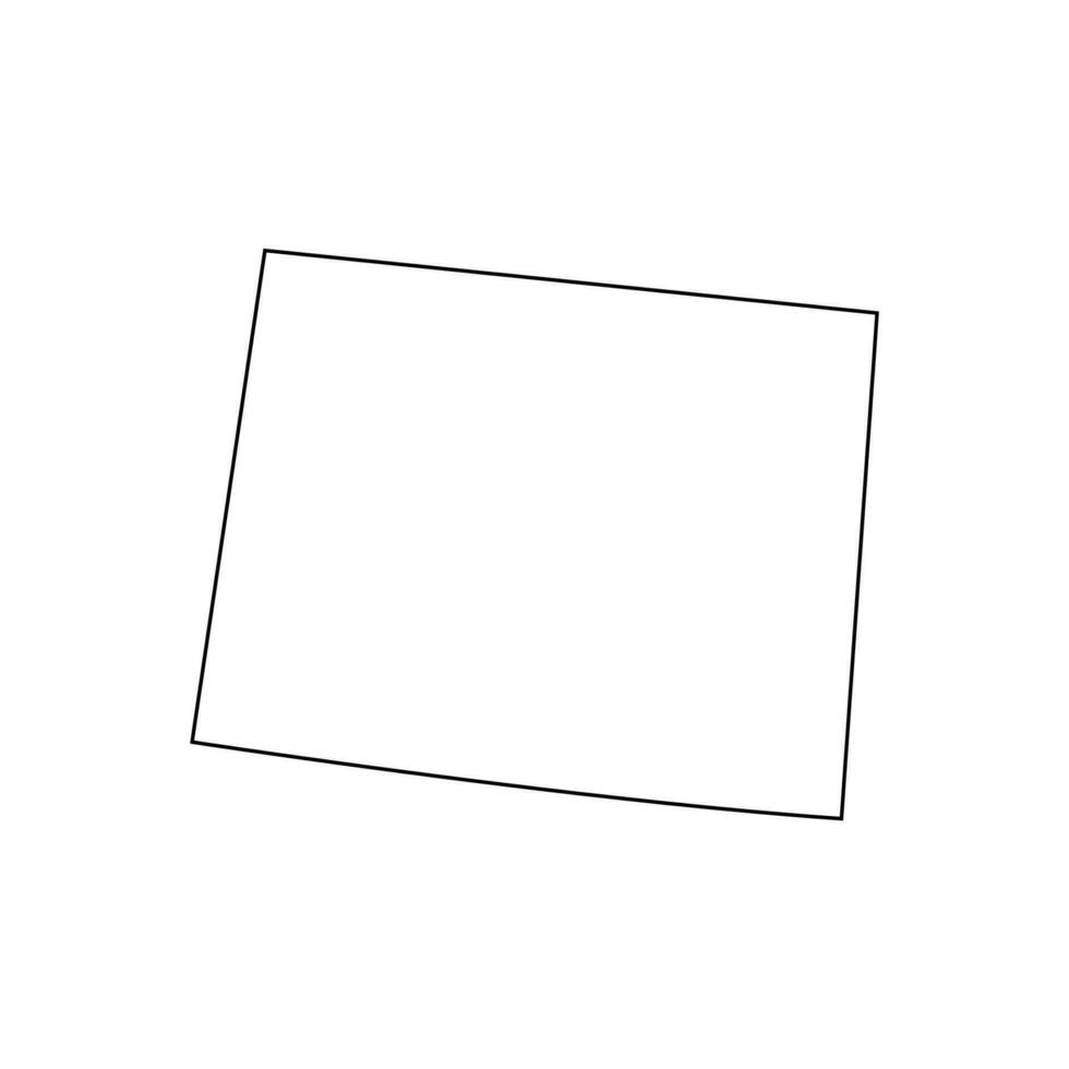 Wyoming - U.S. state. Contour line in black color. Vector illustration. EPS 10