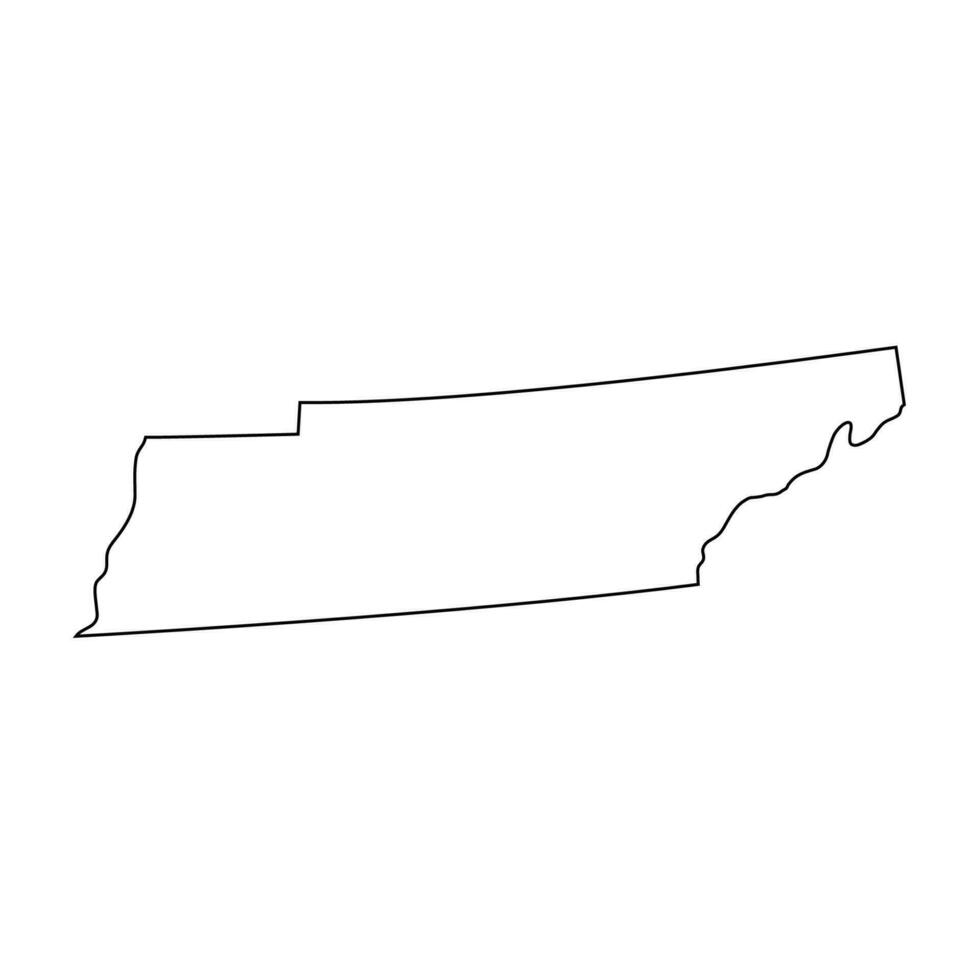 Tennessee - U.S. state. Contour line in black color. Vector illustration. EPS 10