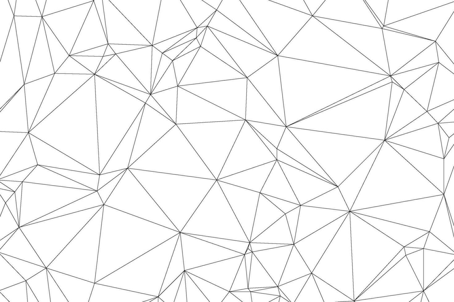 Abstract black line polygon geometric triangle on white vector background.