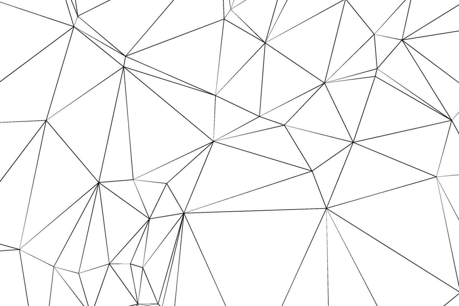 Abstract black line polygon geometric triangle on white vector background.