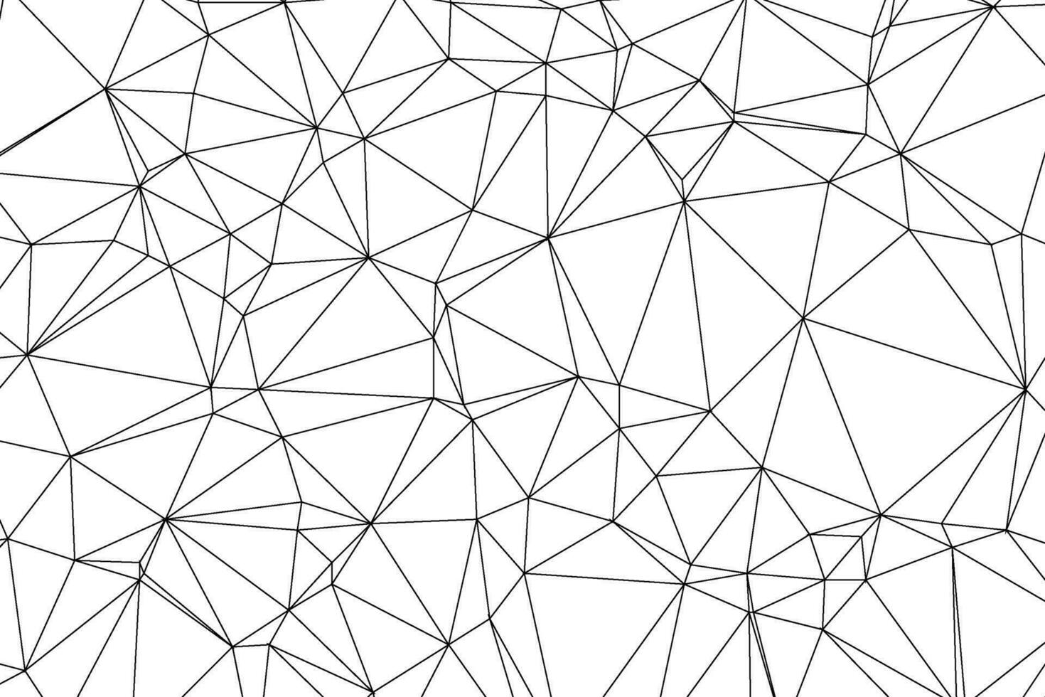 Abstract black line polygon geometric triangle on white vector background.