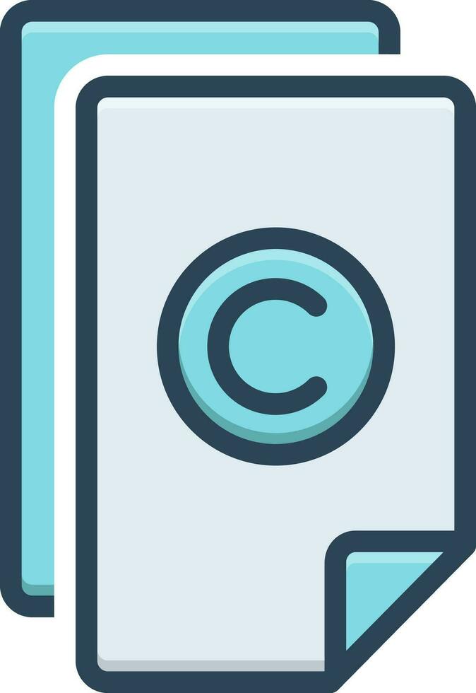 color icon for copyright vector