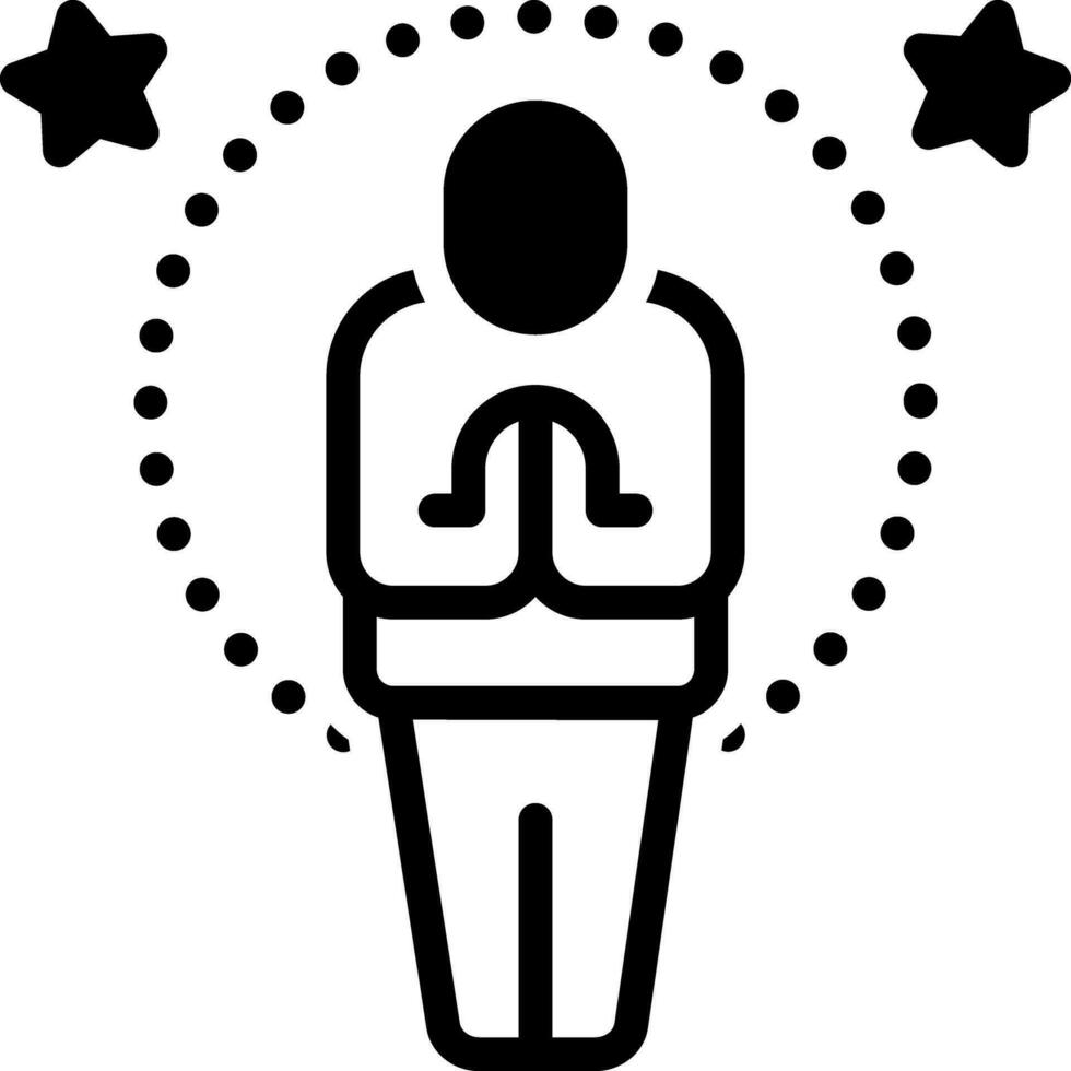 solid icon for pray vector