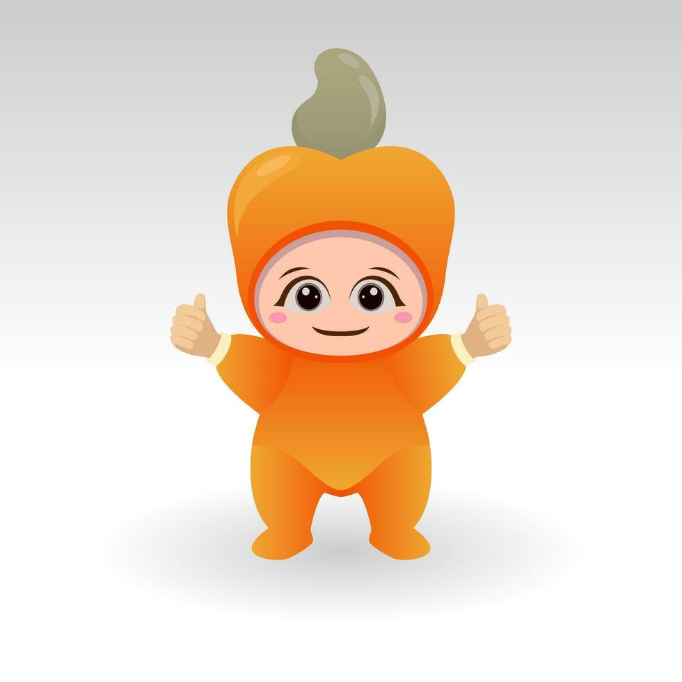 Vector Cashew fruit kawaii cartoon character vector funny Cashew fruit kawaii illustration