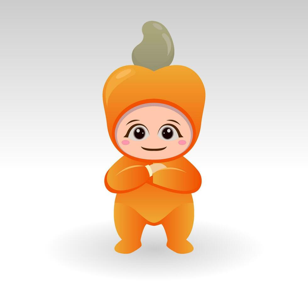 Vector Cashew fruit kawaii cartoon character vector funny Cashew fruit kawaii illustration