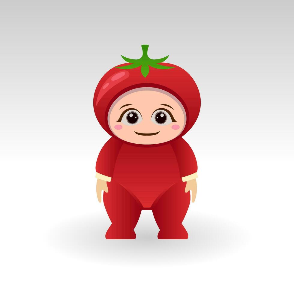 vector tomate Fruta kawaii dibujos animados personaje vector gracioso tomate Fruta kawaii ilustración