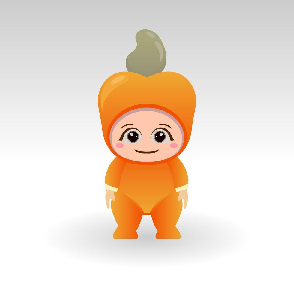 Vector Cashew fruit kawaii cartoon character vector funny Cashew fruit kawaii illustration