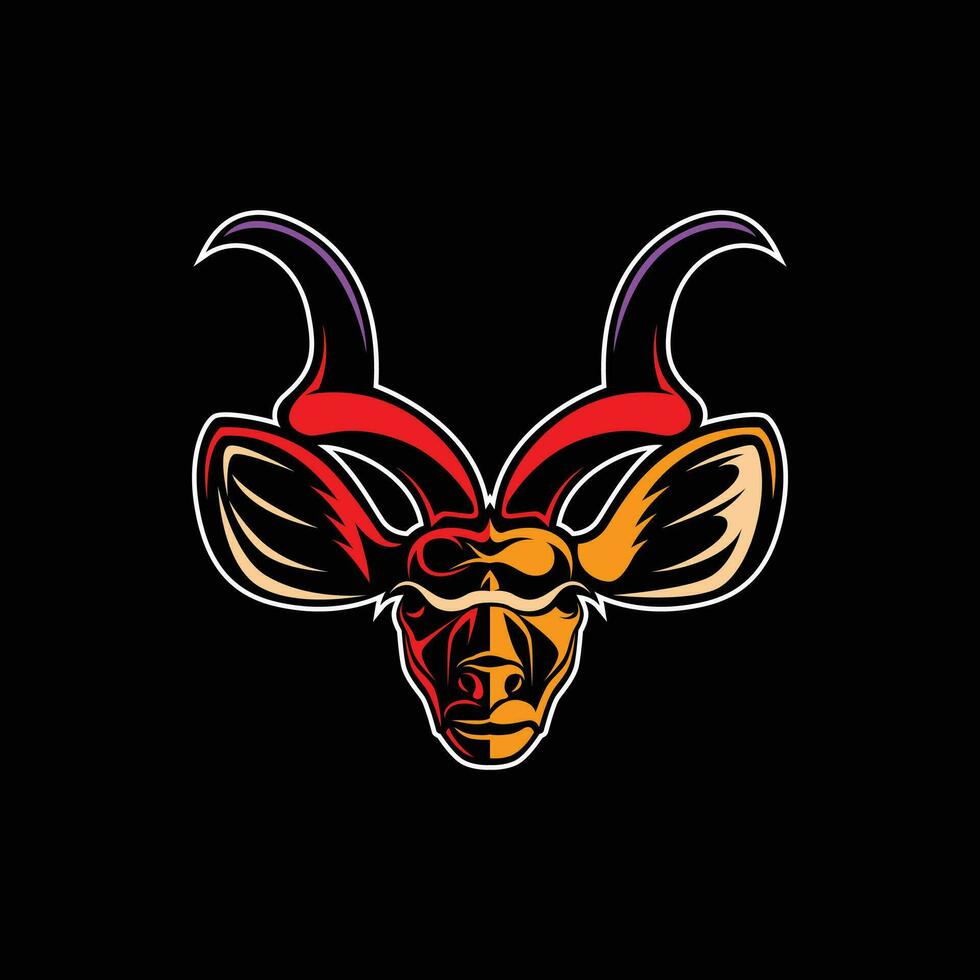 Greater Kudu Silhouette Vector, Retro Logo, Vintage, Greater Kudu Head, Minimalism, Greater Kudu Art, E-Sports Logo, Greater Kudu Illustration vector