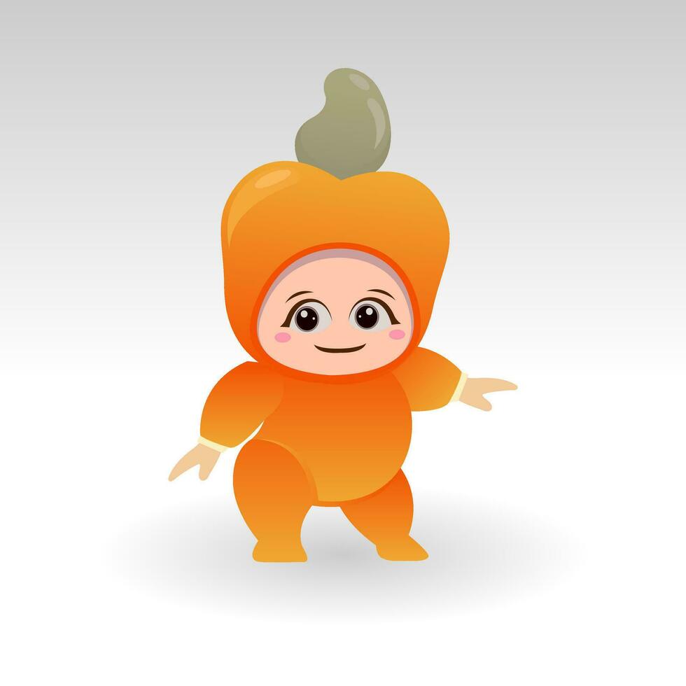 Vector Cashew fruit kawaii cartoon character vector funny Cashew fruit kawaii illustration