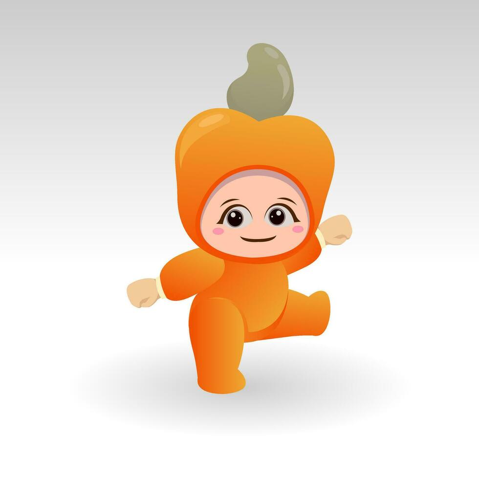 Vector Cashew fruit kawaii cartoon character vector funny Cashew fruit kawaii illustration