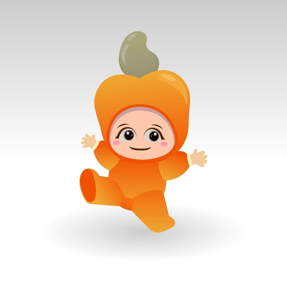 Vector Cashew fruit kawaii cartoon character vector funny Cashew fruit kawaii illustration
