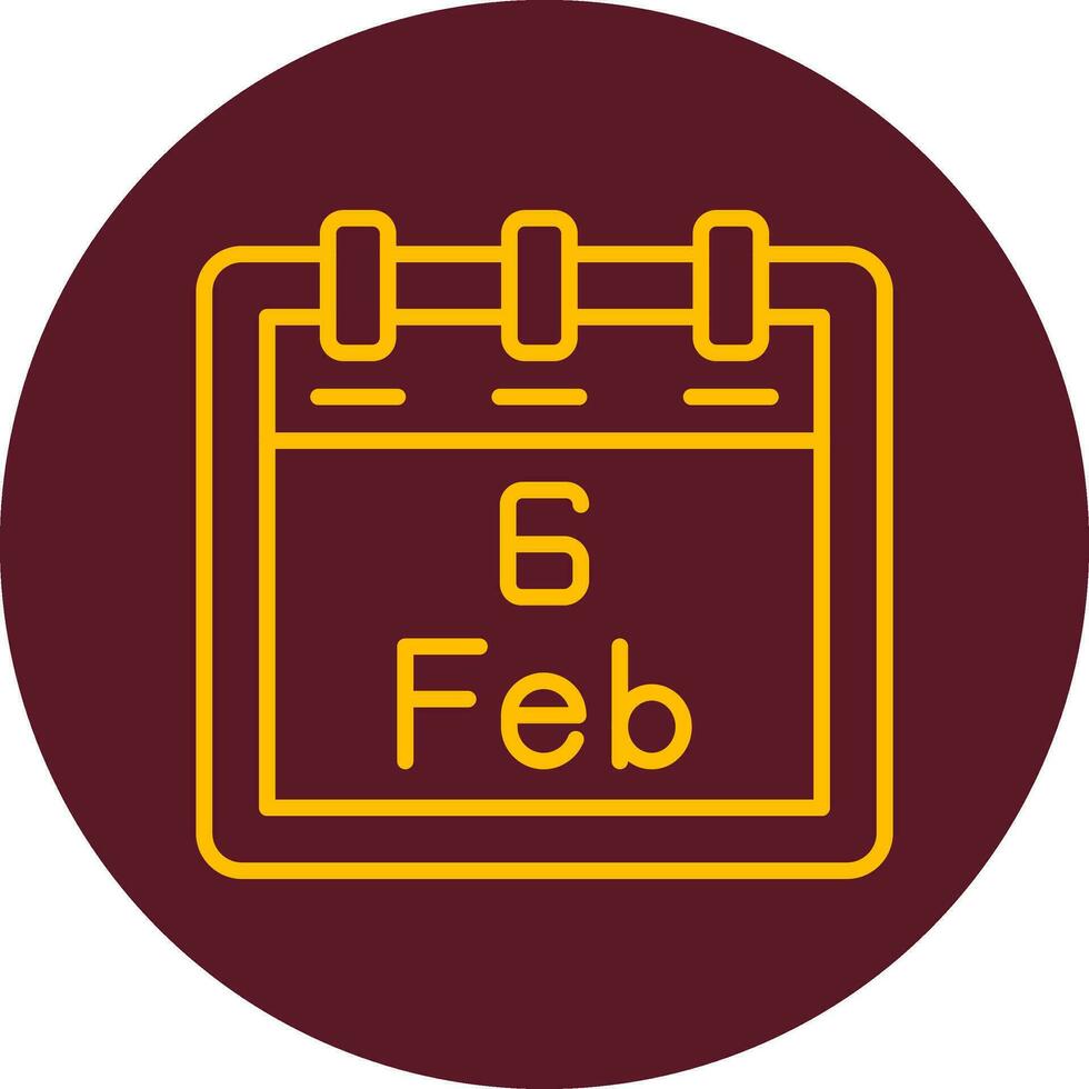 February 6 Vector Icon