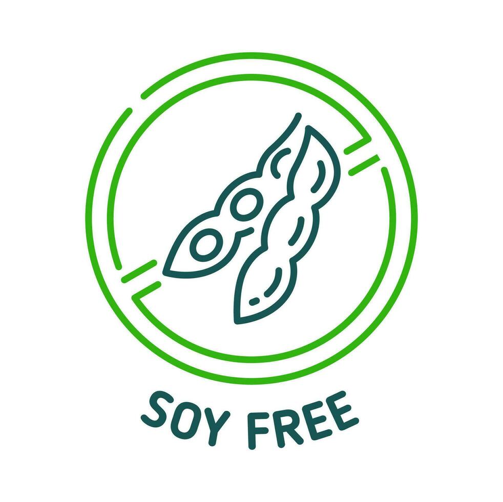 Soy free icon and sign, isolated vector symbol