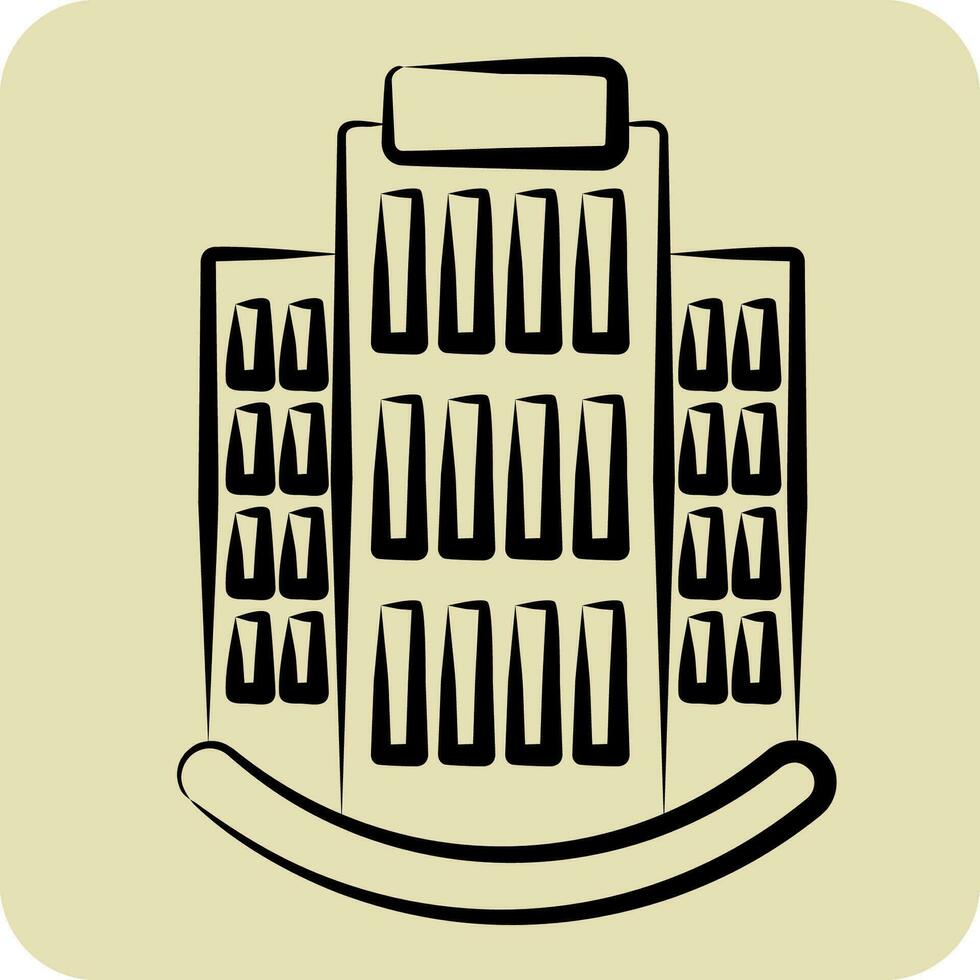 Icon Apartments. related to Icon Building symbol. hand drawn style. simple design editable. simple illustration vector