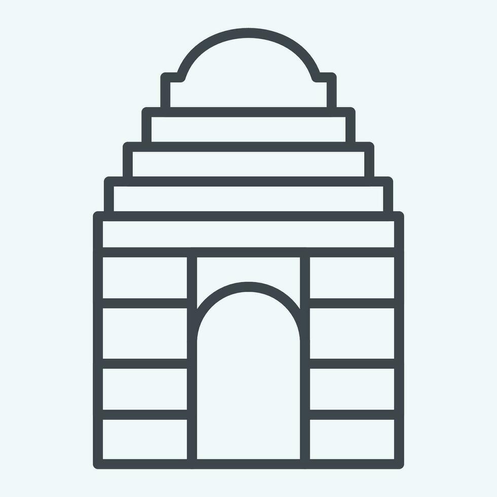 Icon Gate of India. related to India symbol. line style. simple design editable. simple illustration vector