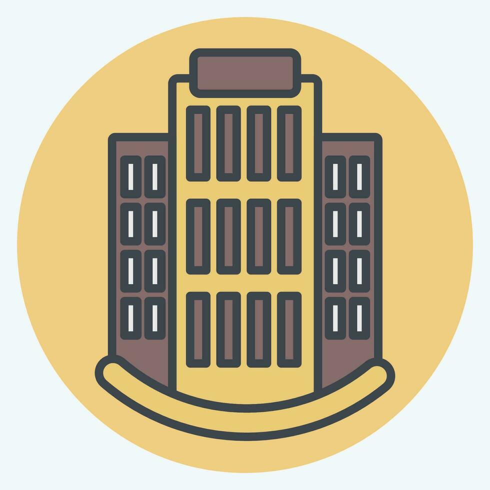 Icon Apartments. related to Icon Building symbol. color mate style. simple design editable. simple illustration vector