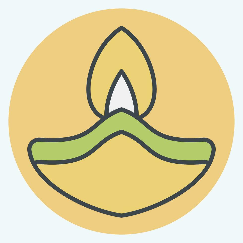 Icon oil Lamp. related to India symbol. color mate style. simple design editable. simple illustration vector