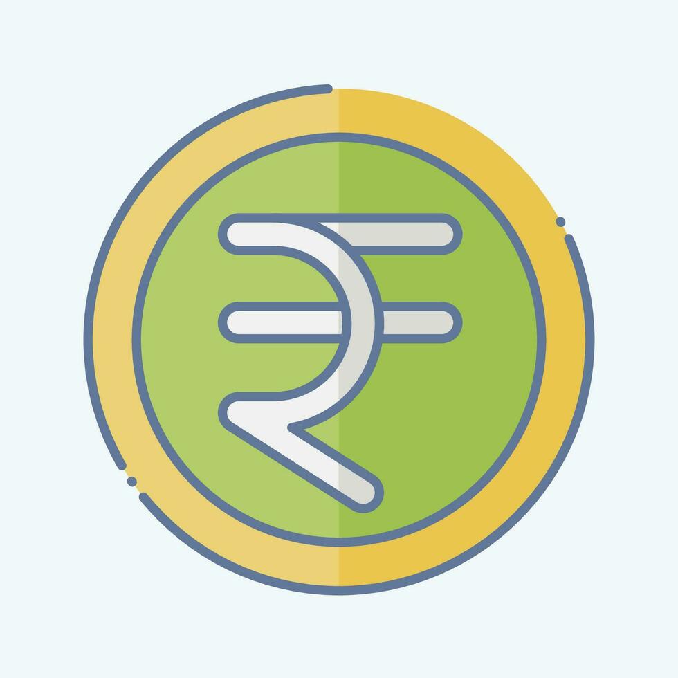 Icon Rupee. related to India symbol. doodle style. simple design editable. simple illustration vector