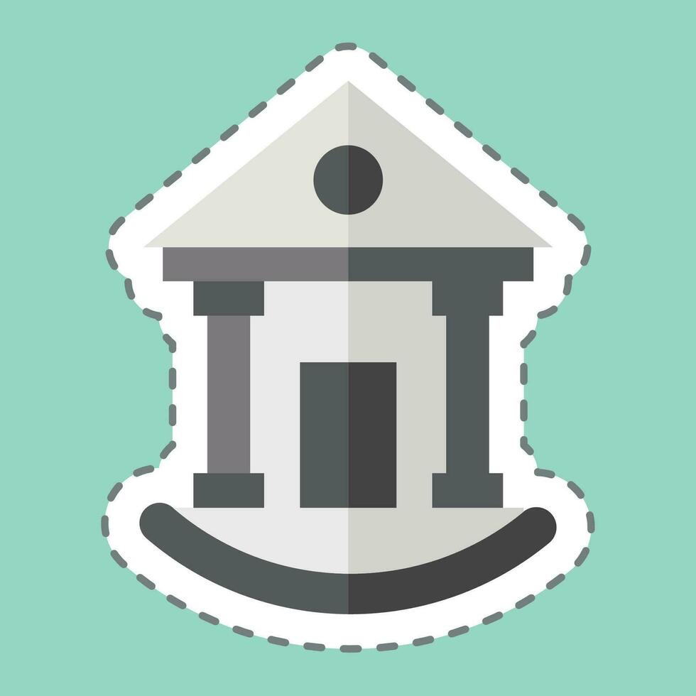 Sticker line cut Court House. related to Sticker line cut Building symbol. simple design editable. simple illustration vector