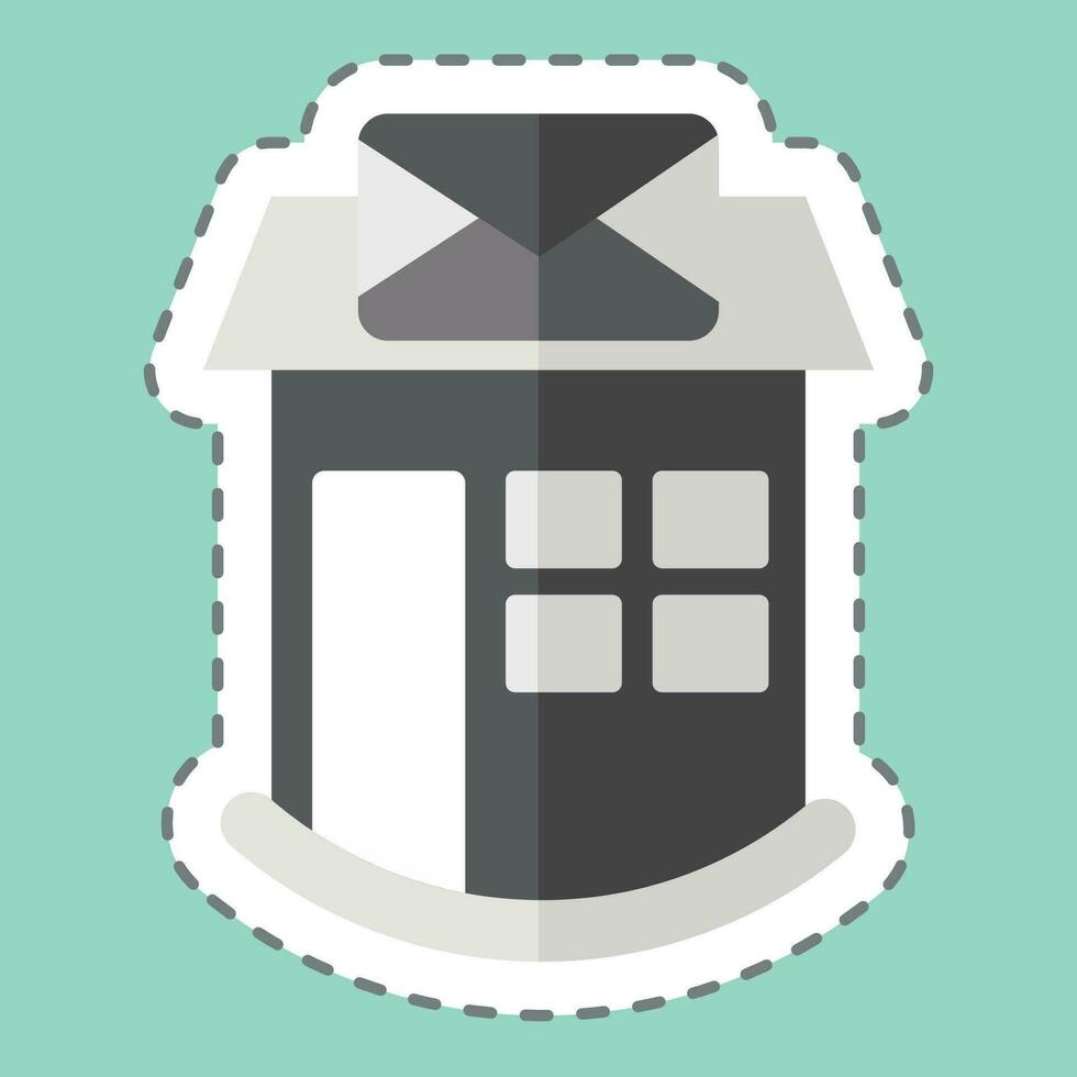 Sticker line cut Post Office. related to Sticker line cut Building symbol. simple design editable. simple illustration vector
