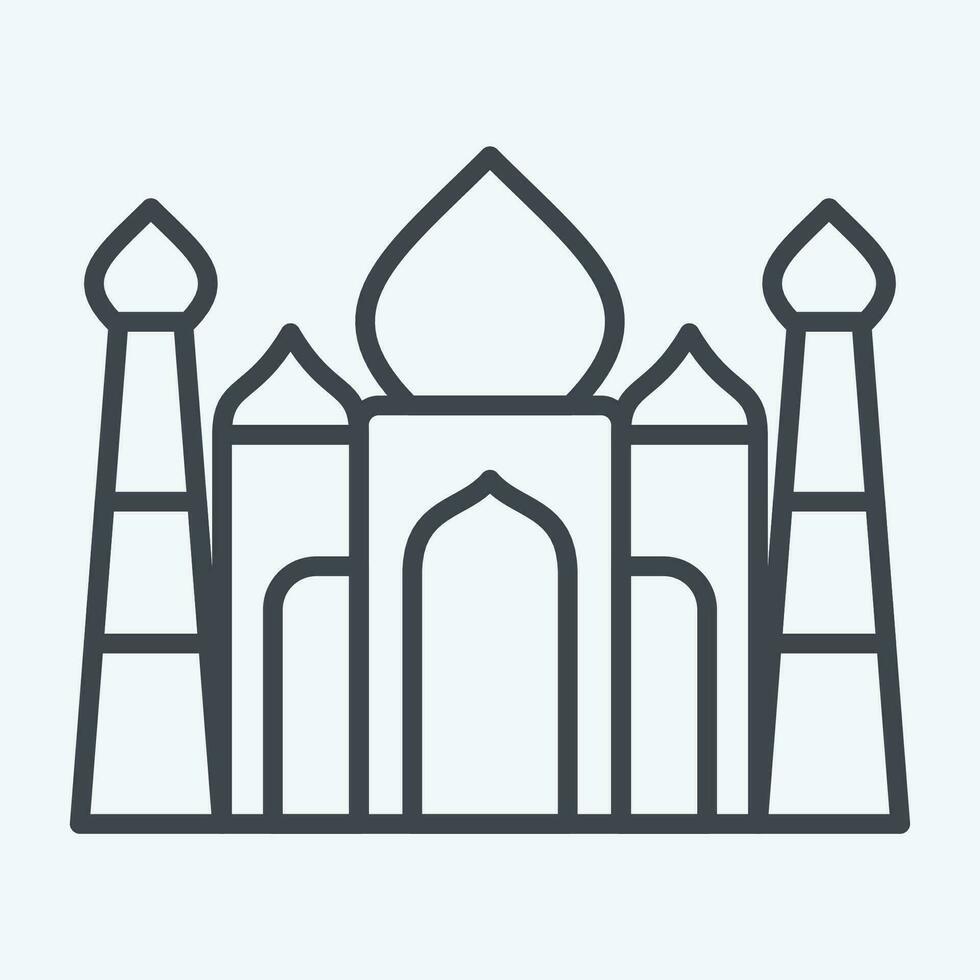 Icon Taj Mahal. related to India symbol. line style. simple design editable. simple illustration vector
