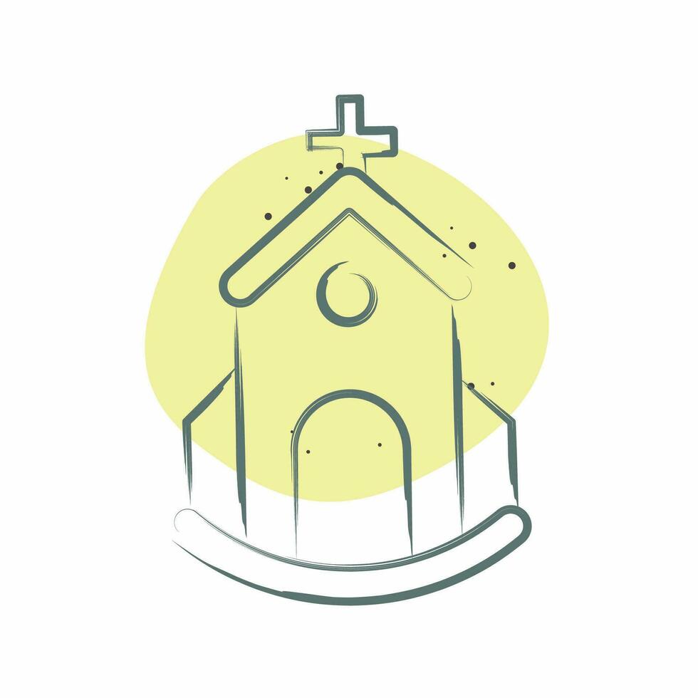 Icon Church. related to Icon Building symbol. Color Spot Style. simple design editable. simple illustration vector