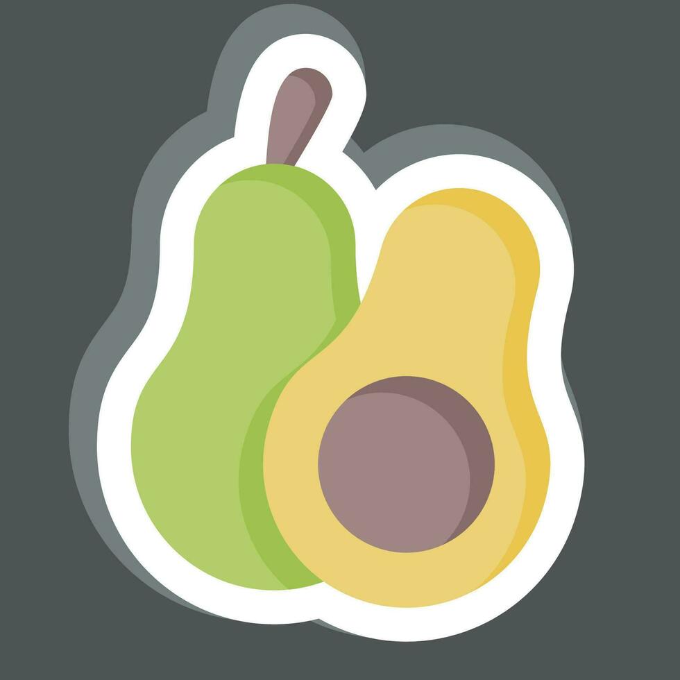 Sticker Avocado. related to Fruit and Vegetable symbol. simple design editable. simple illustration vector