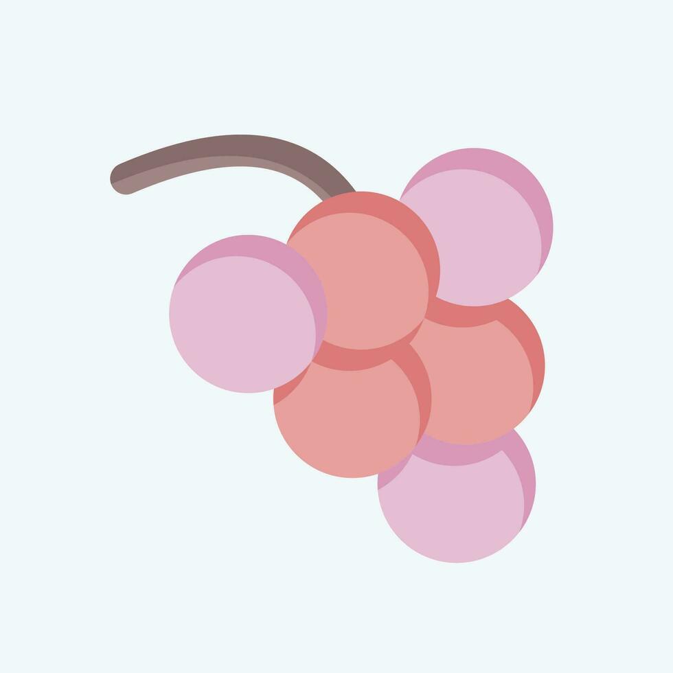 Icon Grape. related to Fruit and Vegetable symbol. flat style. simple design editable. simple illustration vector