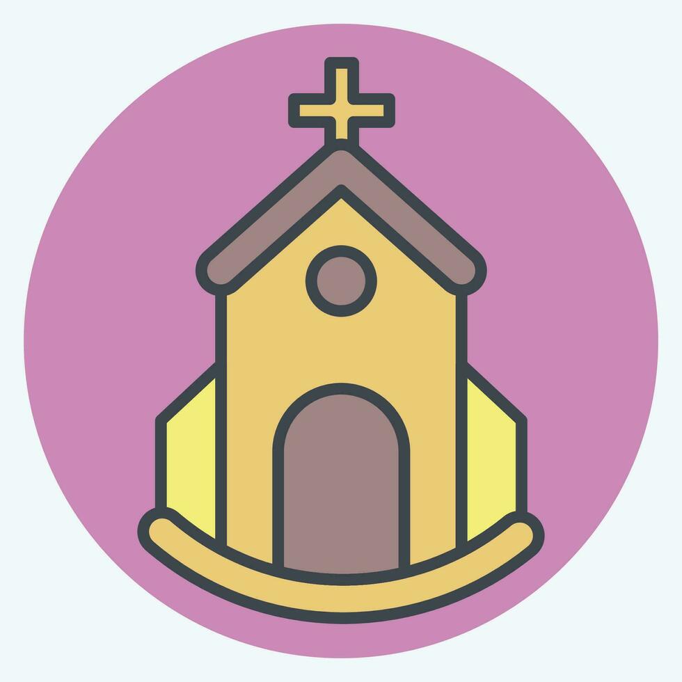 icono iglesia. relacionado a icono edificio símbolo. color compañero estilo. sencillo diseño editable. sencillo ilustración vector