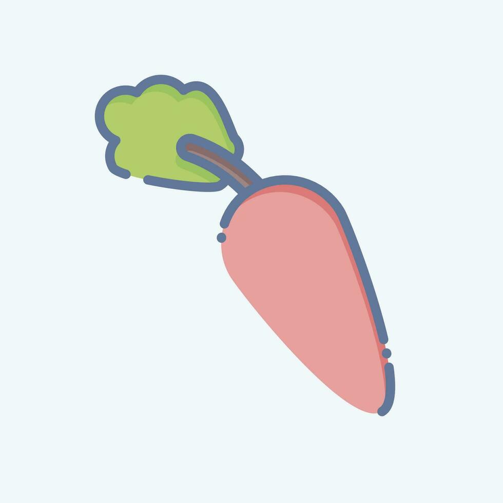 Icon Carrot. related to Fruit and Vegetable symbol. doodle style. simple design editable. simple illustration vector