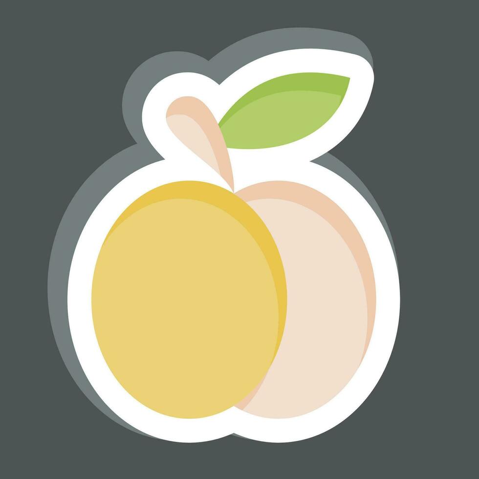 Sticker Plum. related to Fruit and Vegetable symbol. simple design editable. simple illustration vector