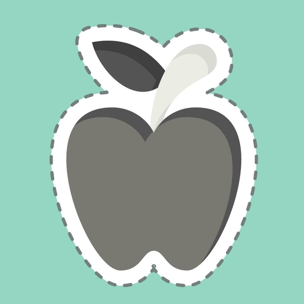 Sticker line cut Apple. related to Fruit and Vegetable symbol. simple design editable. simple illustration vector