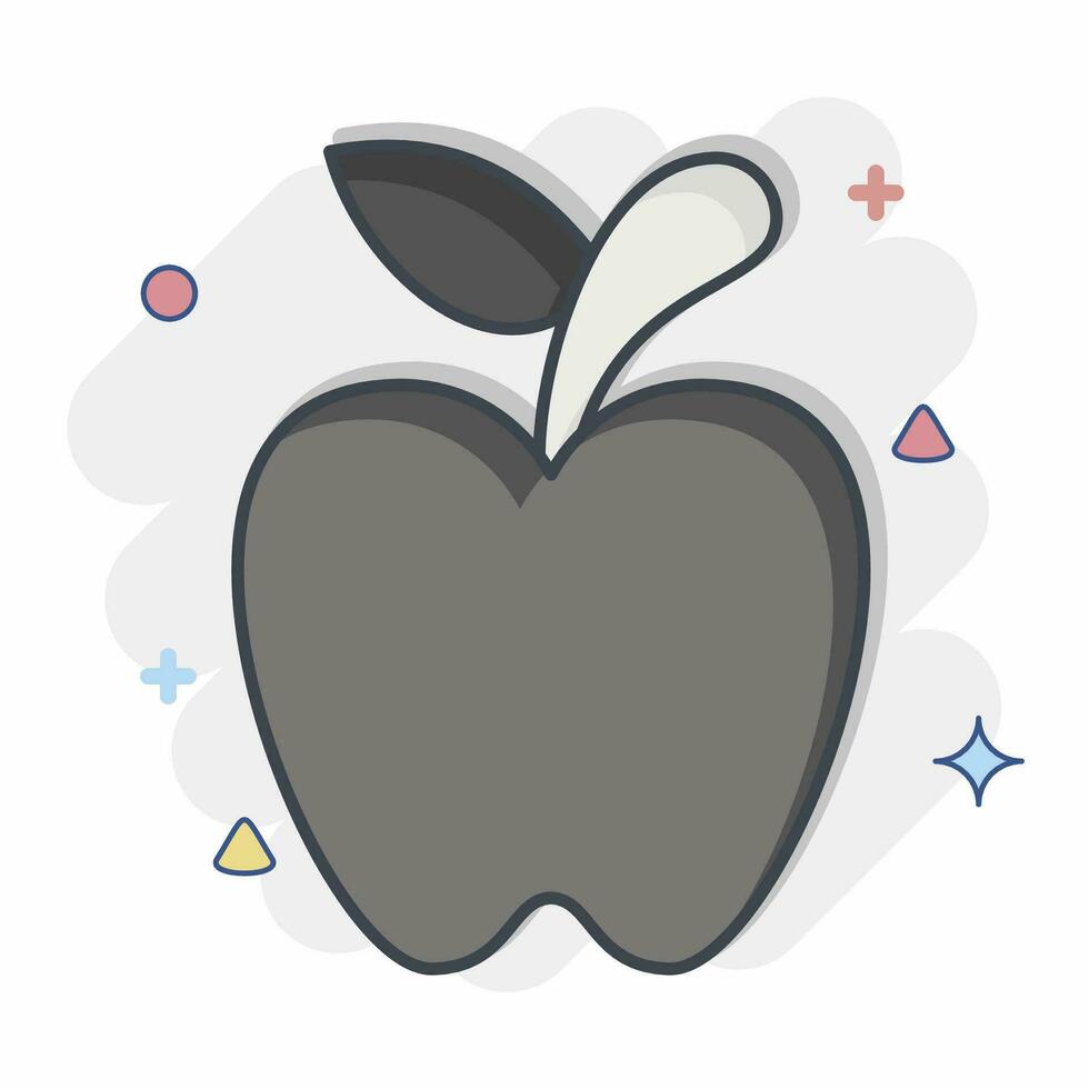 Icon Apple. related to Fruit and Vegetable symbol. comic style. simple design editable. simple illustration vector