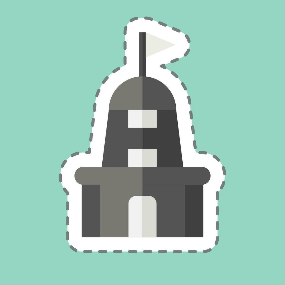 Sticker line cut Temple. related to India symbol. simple design editable. simple illustration vector
